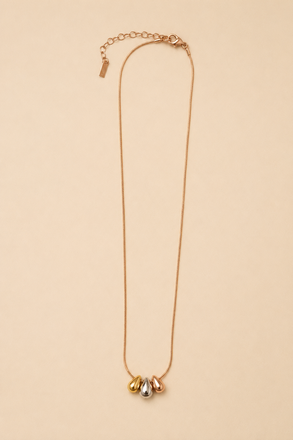 3-in-1 Tri-Tone Pendant Necklace for Women