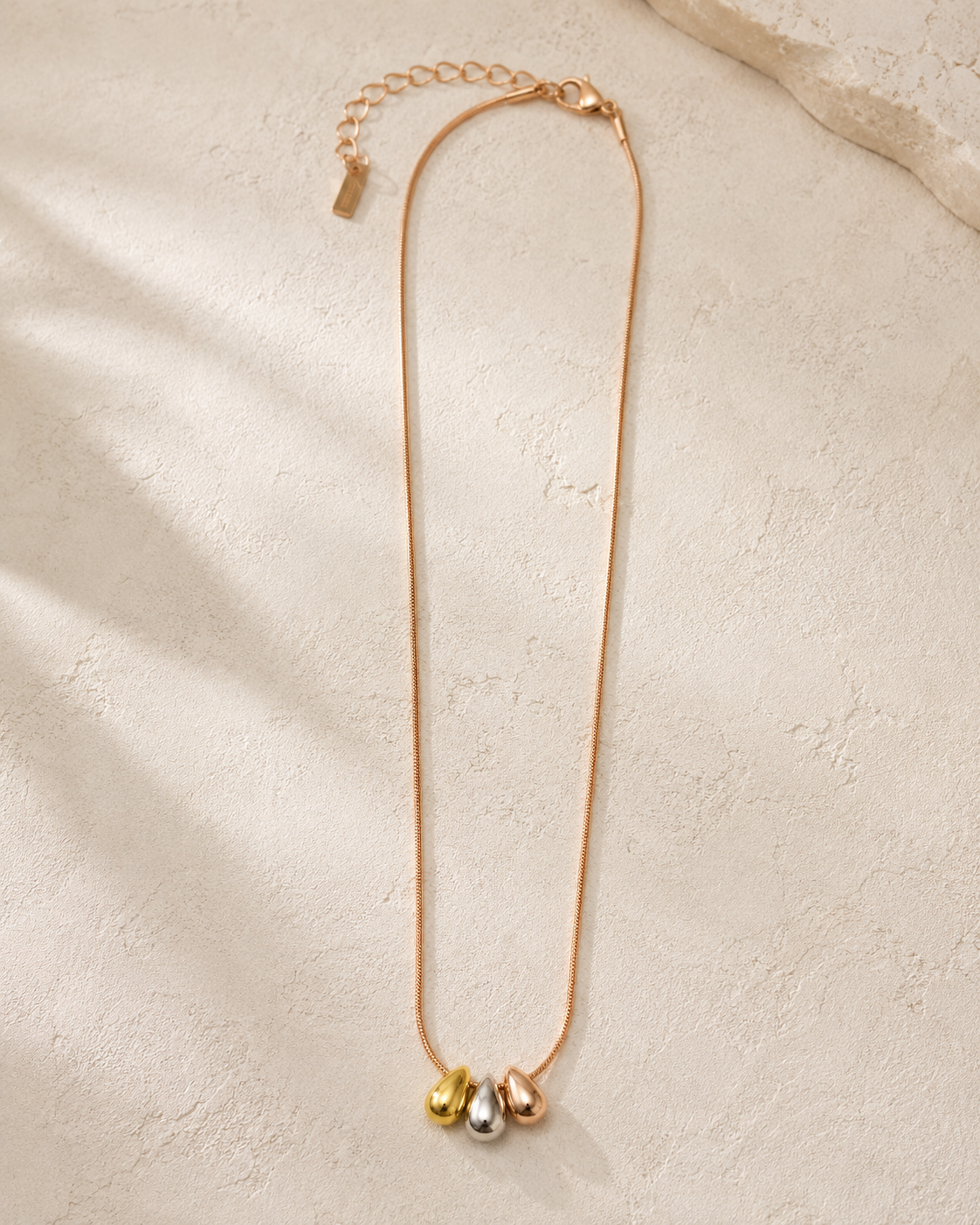 3-in-1 Tri-Tone Pendant Necklace for Women