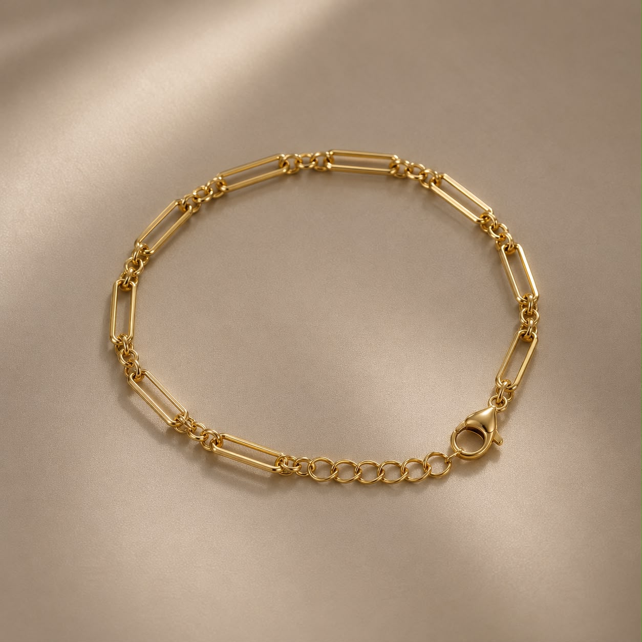 Minimalist Gold Tone Link Bracelet for Women and Girls | Elegant Chain Bracelet