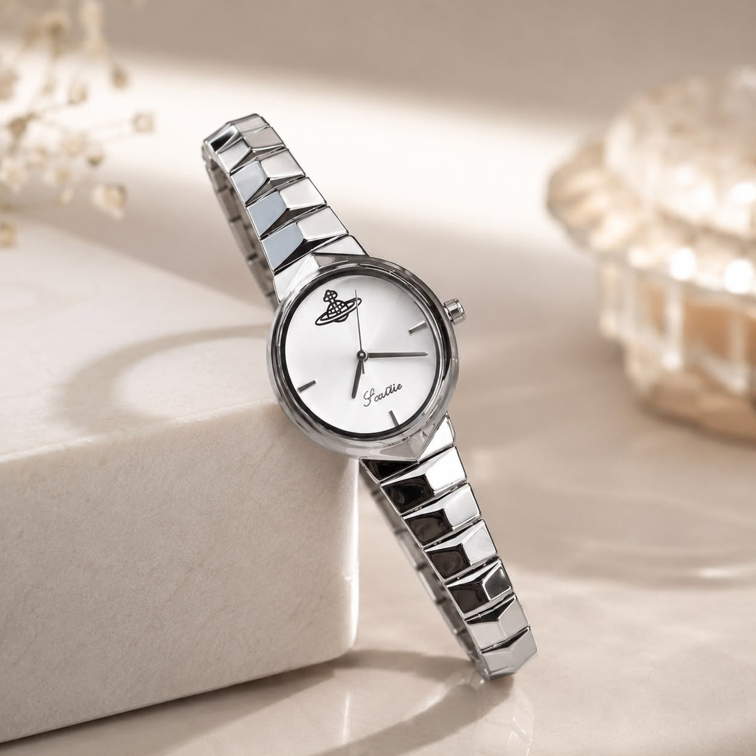 Scottie Silver Analog Watch for Girls & Women | Elegant Stainless Steel Wrist Watch