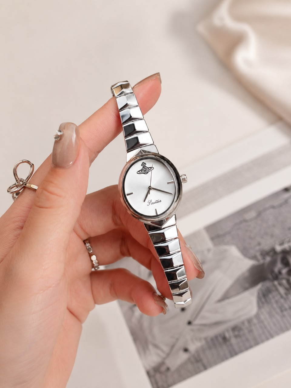 Scottie Silver Analog Watch for Girls & Women | Elegant Stainless Steel Wrist Watch