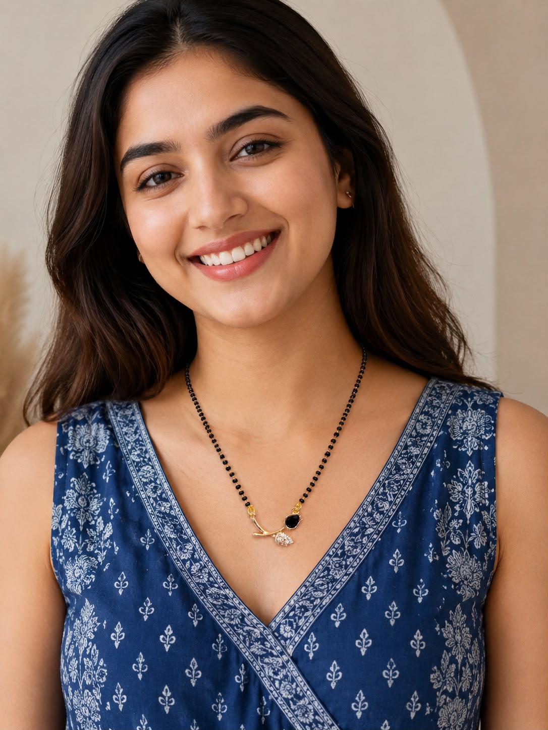Gold Tone Black Stone Mangalsutra for Women | Elegant Daily Wear Mangalsutra Necklace